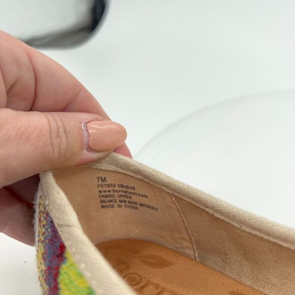 Born Women Abbee Ballet Flat Size 7 Striped Round Toe Shoe Multicolor Comfy - Picture 10 of 13